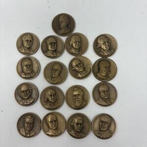 US Presidents & Historical Figures Commemorative Medals Lot - Novelty Tokens